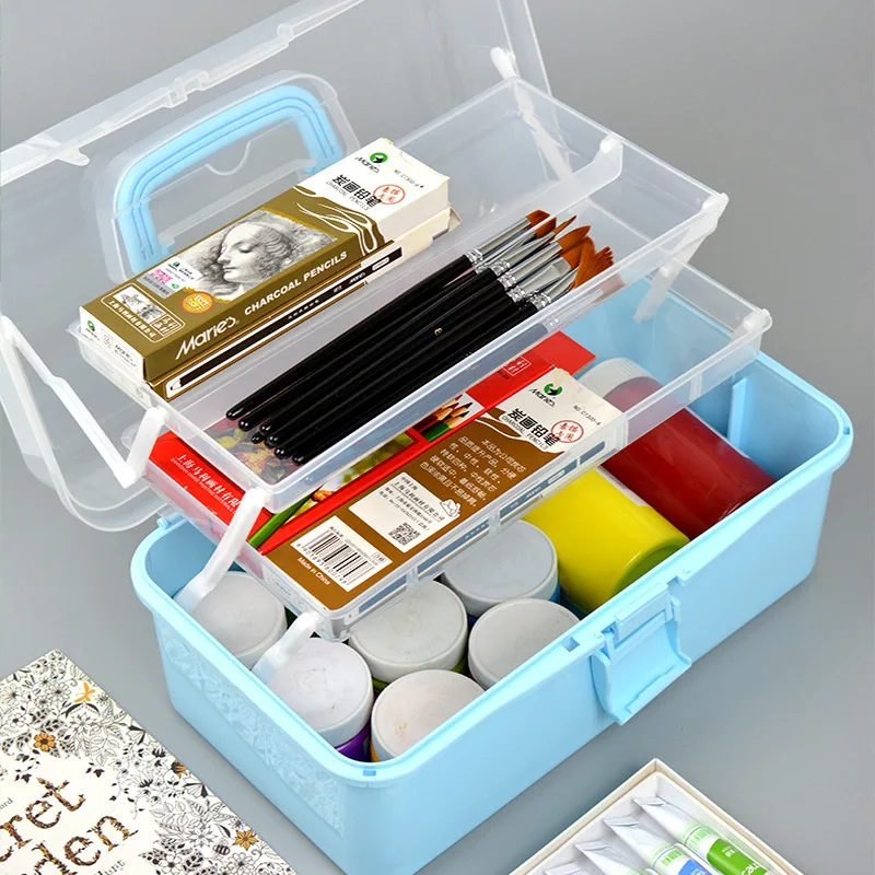Transparent Large Storage Box Foldable For Stamp Wax Scrapbook Storage Hairpin Box Makeup Organizer Nail Jewelry Box Portable thumbnail 4