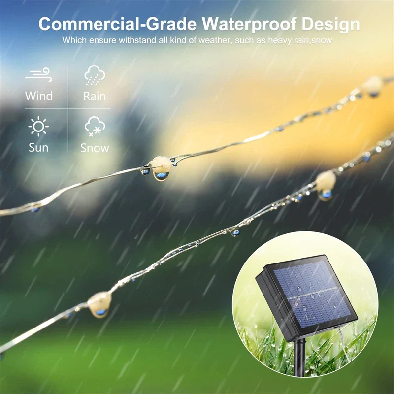 7M/12M/22M/32M LED Solar String Fairy Lights Outdoor Path Garlands Lamp Patio Waterproof Christmas Wedding Garden Street Lights thumbnail 3
