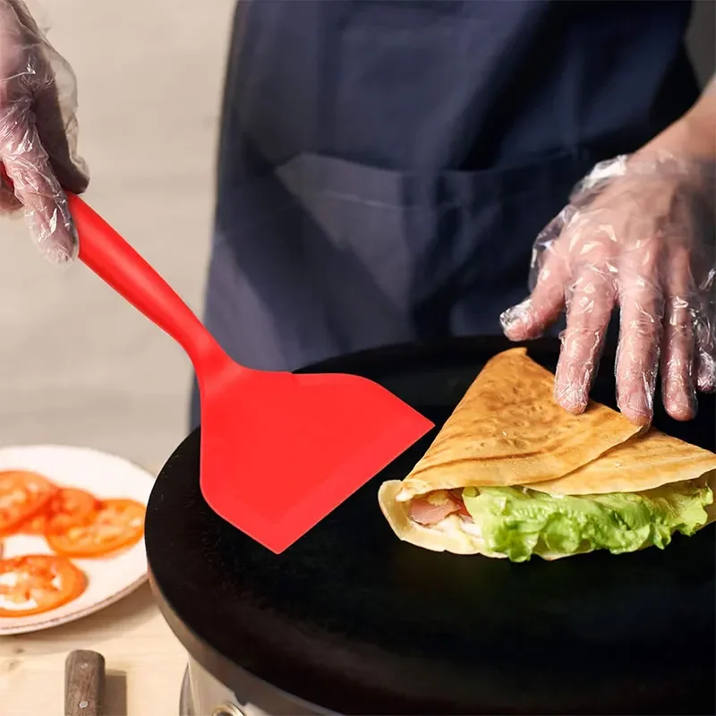 Silicone Spatula Pancakes Shovel Omelette Spatula Turner for Eggs Fish Pancake Non Stick Wide Soft Pizza Shovel Kitchen Scraper thumbnail 6