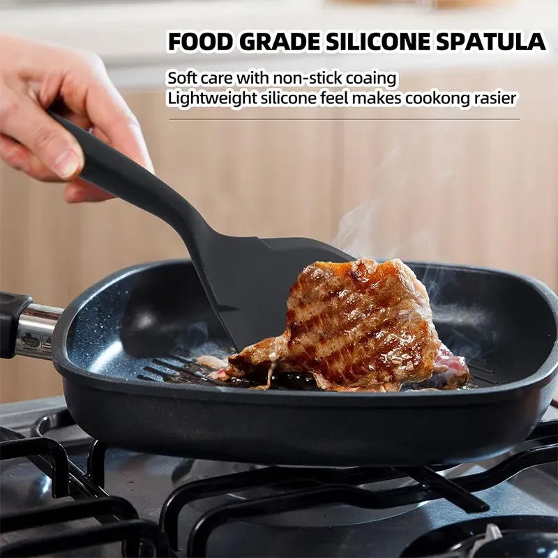Silicone Spatula Pancakes Shovel Omelette Spatula Turner for Eggs Fish Pancake Non Stick Wide Soft Pizza Shovel Kitchen Scraper thumbnail 2