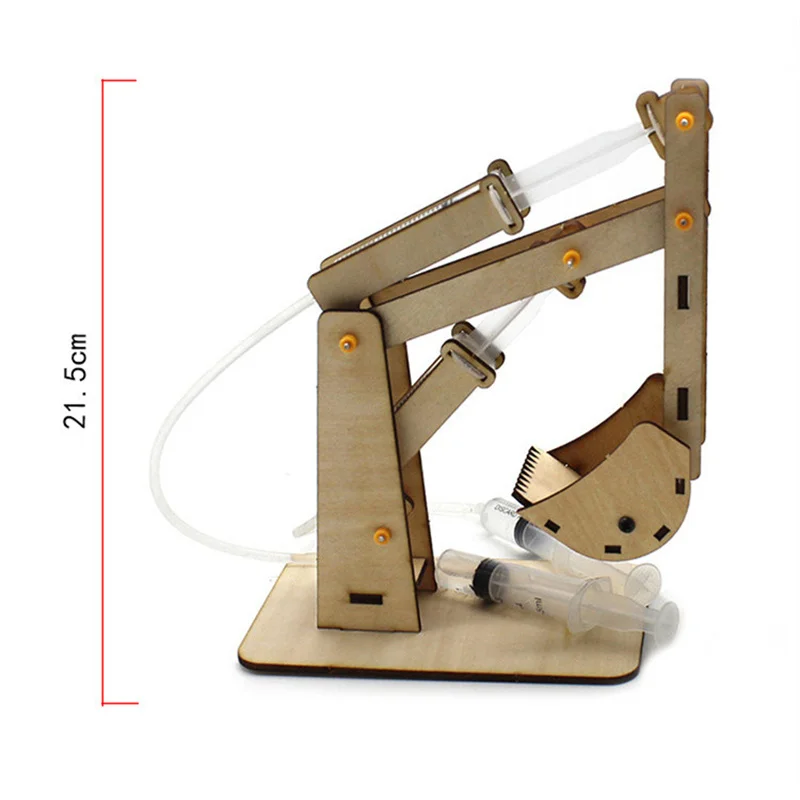 Wooden Hydraulic Excavator Model Children's Educational Toys Wooden Handmade DIY Scientific Experiment Parent-child Interaction thumbnail 4
