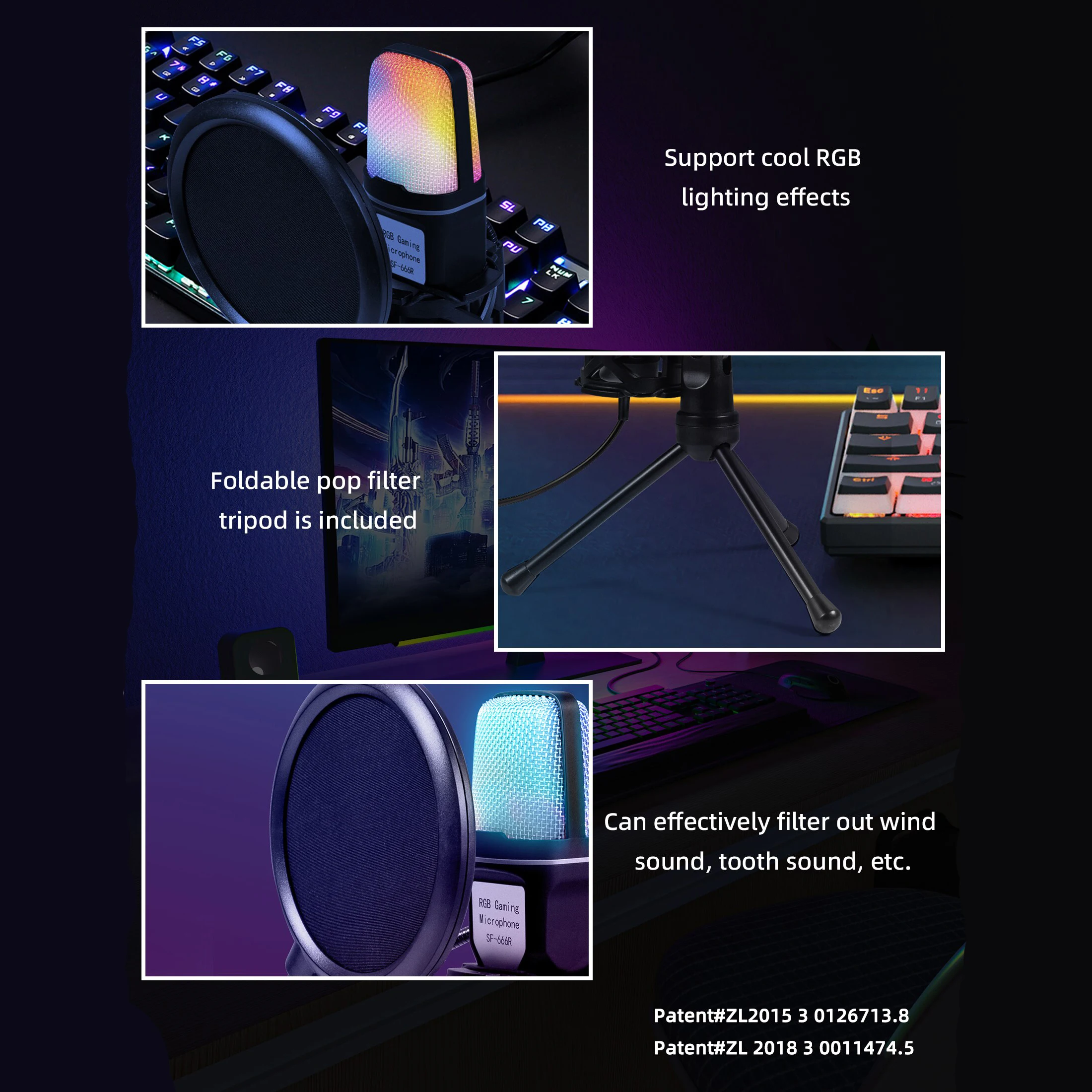 Gaming Computer Professional Condenser Microphone Mic PC Laptop USB Wired Live Streaming Podcast Studio Mike Kit Gamer Karaoke thumbnail 3