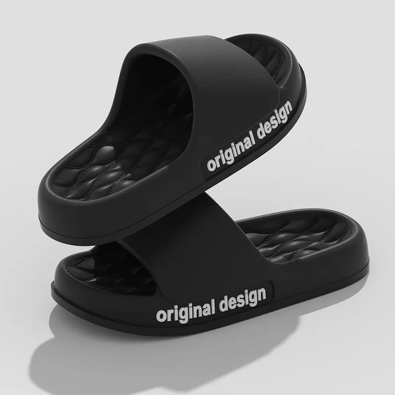 Smile Pop Men Slippers House Shower Bathroom Shoes EVA Beach Slides Fashion Soft Cloud Slippers Summer Men Antiskid Sandals thumbnail 2