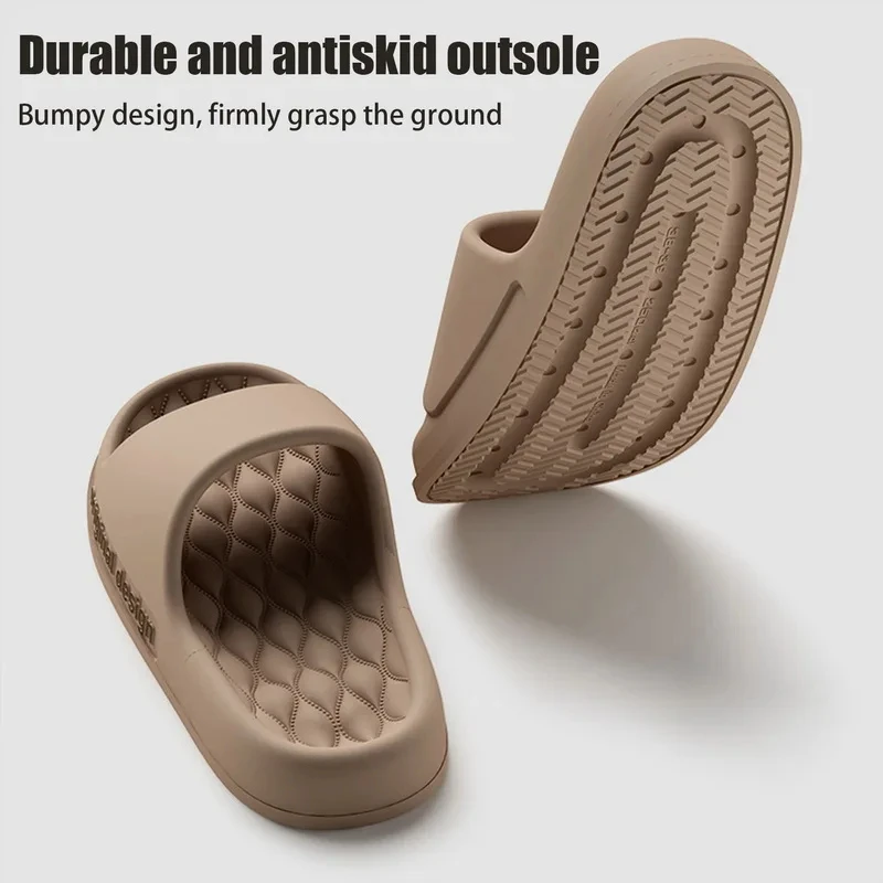 Smile Pop Men Slippers House Shower Bathroom Shoes EVA Beach Slides Fashion Soft Cloud Slippers Summer Men Antiskid Sandals thumbnail 5