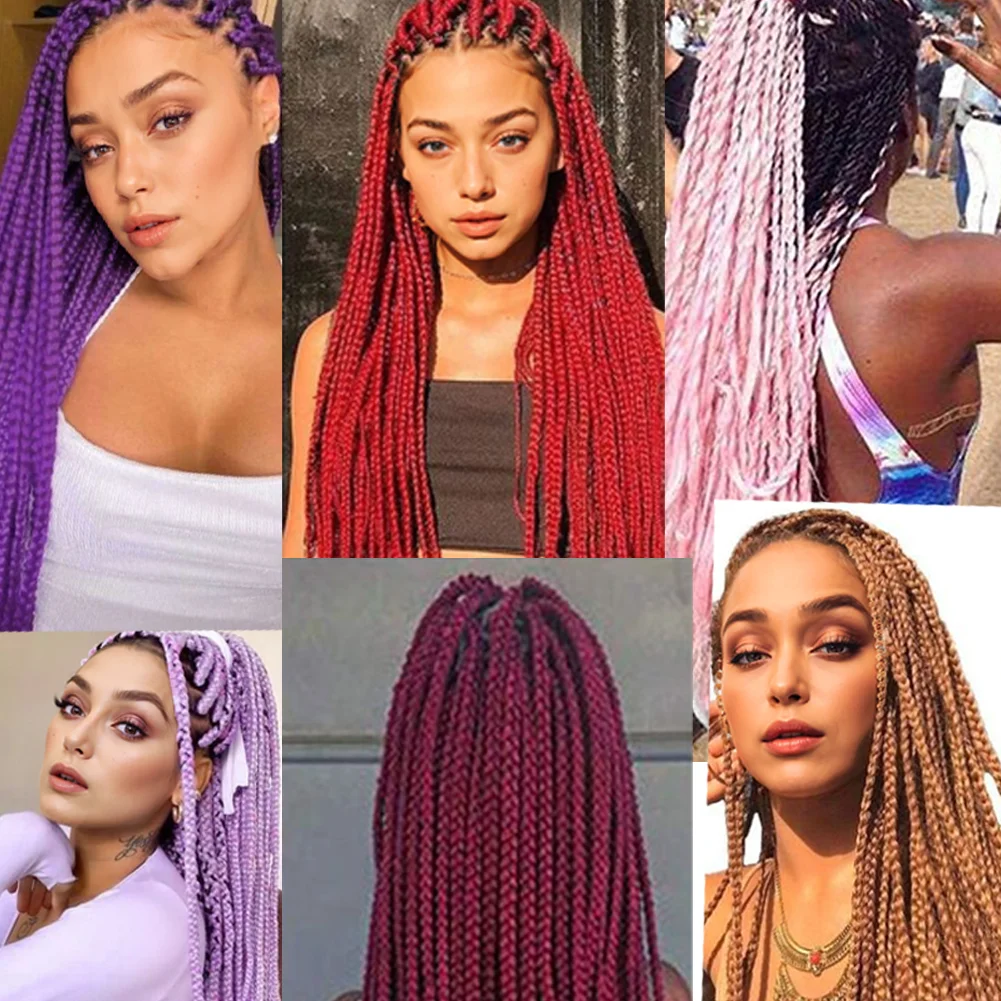 24 Inches DIY Jumbo Braiding Hair Synthetic Hair Extensions Afro Ombre Crochet Braid Hair Wholesale For Women thumbnail 6