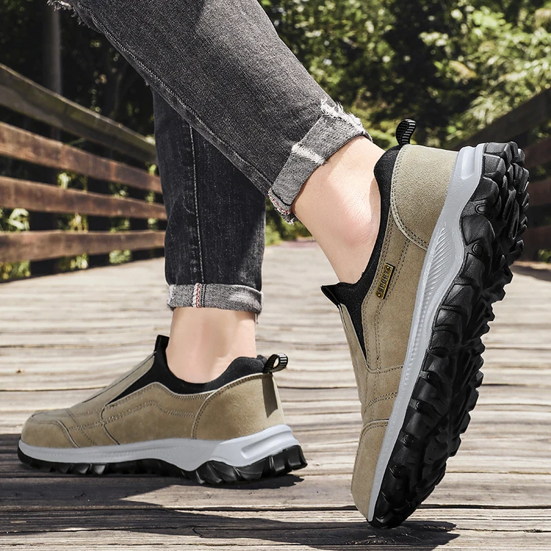 Men's non-slip casual sports shoes wear-resistant hiking shoes Outdoor 2025 fashion comfortable flat walking shoes for men thumbnail 4