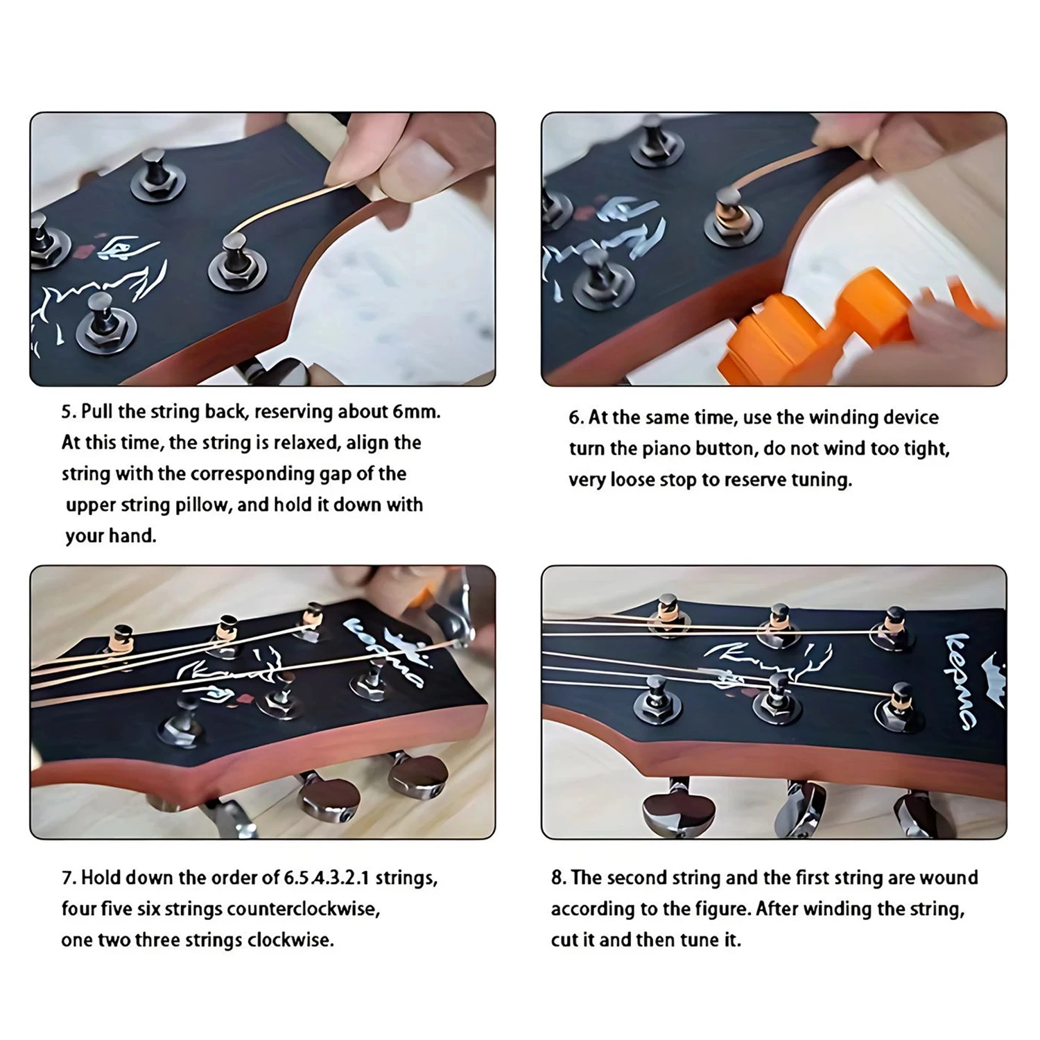6Pcs/Set High-Quality Acoustic Guitar Strings - Replacement Guitar Strings, Premium Guitar Accessories thumbnail 3