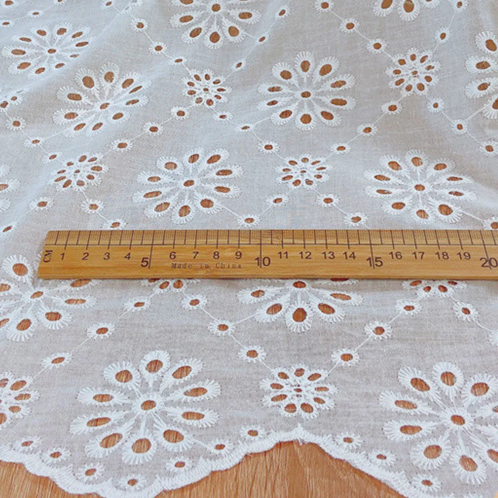 Embroidery Lace 100% Cotton Fabric Water Soluble Hollow Small Flower For Sewing Dress Clothes DIY Handmade Crafting By Half Yard thumbnail 5