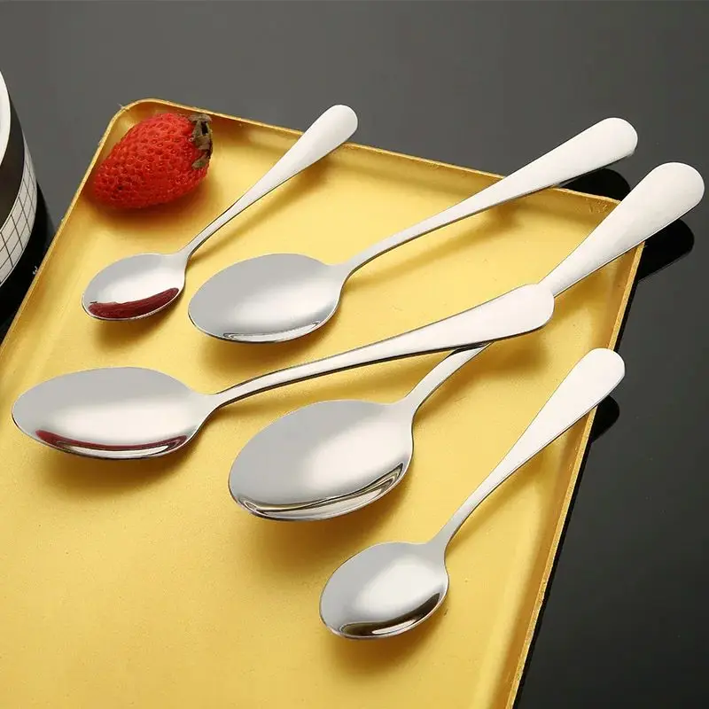 High Quality 12pcs Stainless Steel Teaspoon Surface Polished Coffee Tea Spoon Dozen Kitchen Spoons 13.3CM For Tea Coffee Cup thumbnail 4