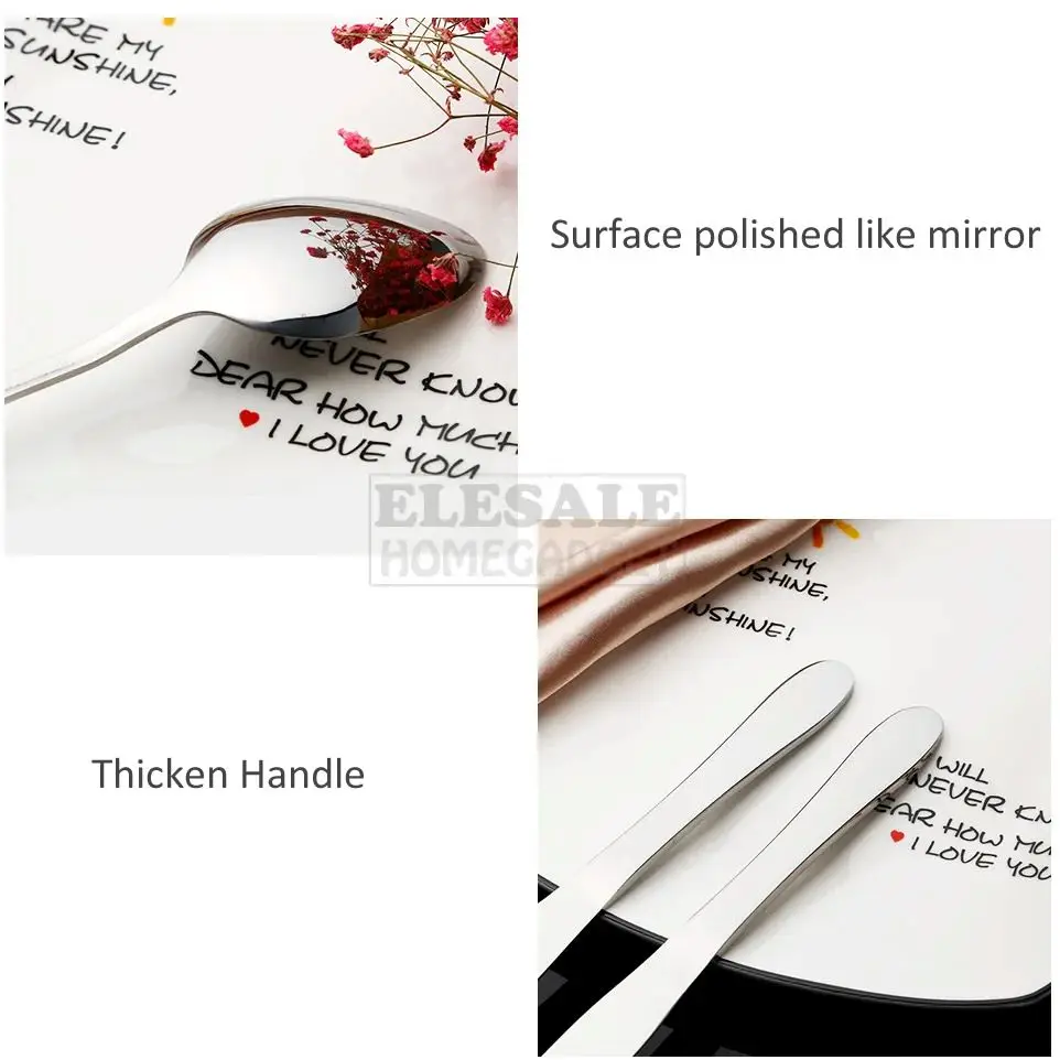 High Quality 12pcs Stainless Steel Teaspoon Surface Polished Coffee Tea Spoon Dozen Kitchen Spoons 13.3CM For Tea Coffee Cup thumbnail 3