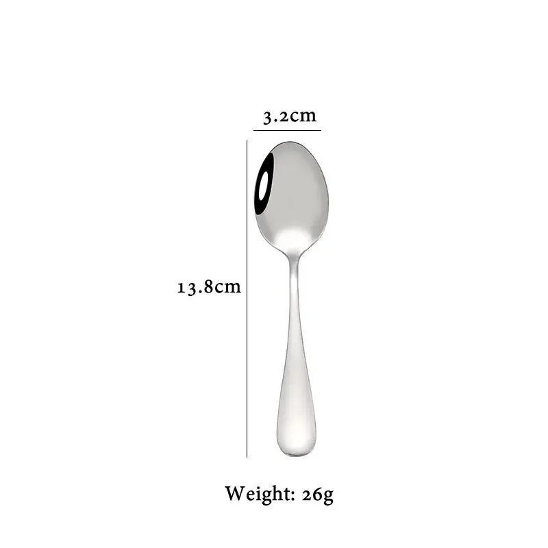 High Quality 12pcs Stainless Steel Teaspoon Surface Polished Coffee Tea Spoon Dozen Kitchen Spoons 13.3CM For Tea Coffee Cup thumbnail 6