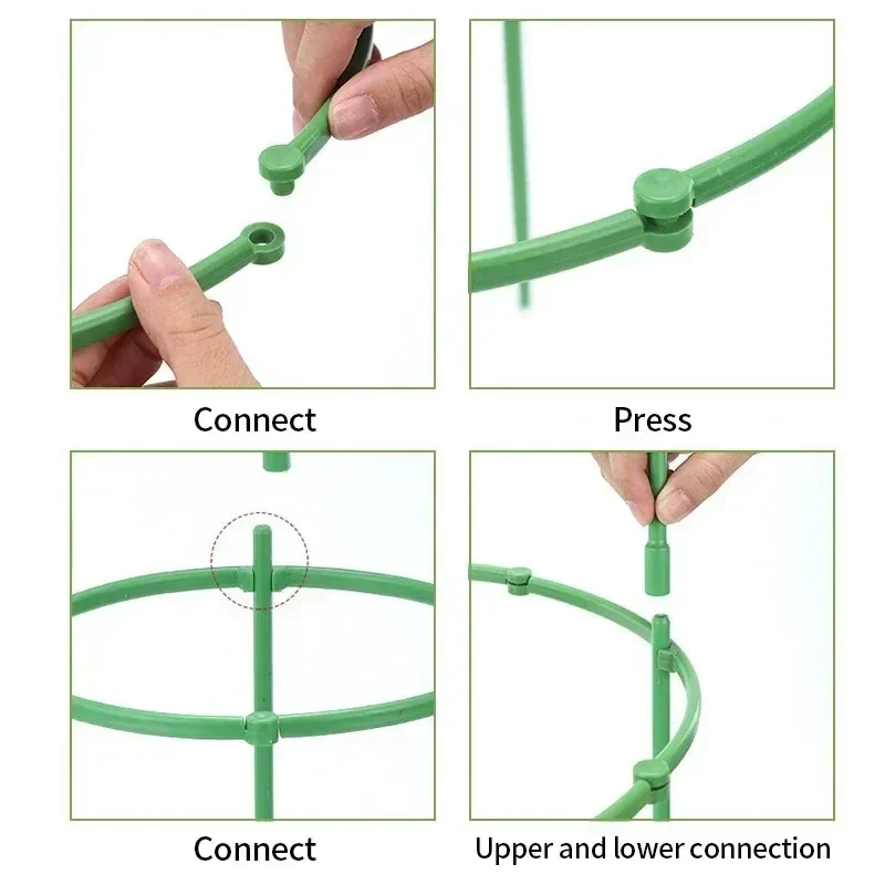 Tomato Cages Trellis Plastic Column Vine Plant Bracket Potted Flower Plant Support Pile Stackable Tomato Tower Plant Cage thumbnail 6