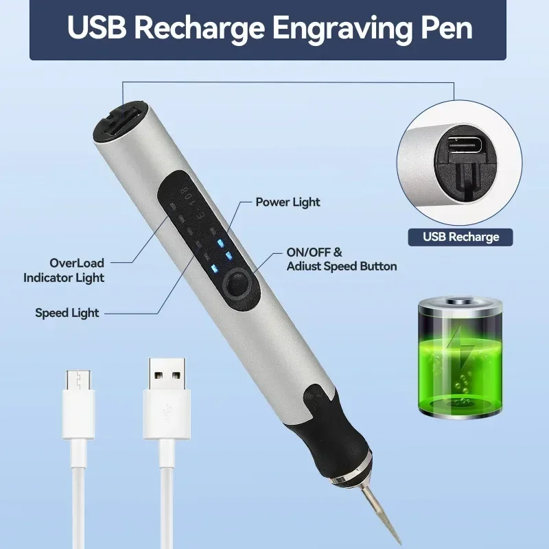 Electric Engraving Pen Etching Craft Tools Machine Engraver Mini Set DIY for Metal Glass Wood Carving thumbnail 2