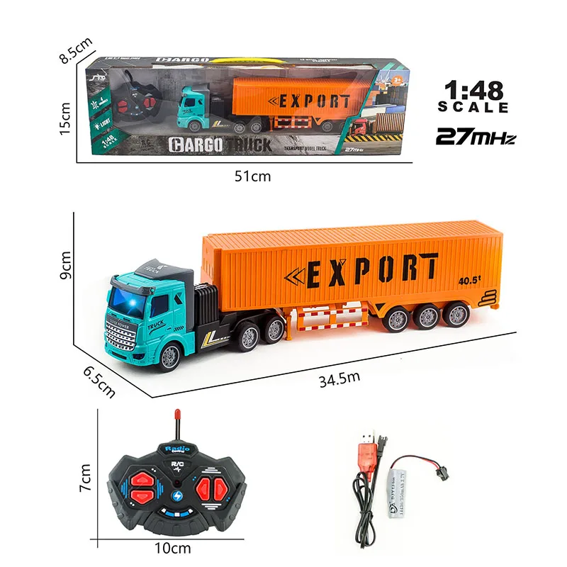 1/48 Rc Truck Heavy-Duty Toy Cars Trucks Remote Control Semi-Trailer Construction Electric Truck Big Rc Trailer Dump Boys Gift thumbnail 2