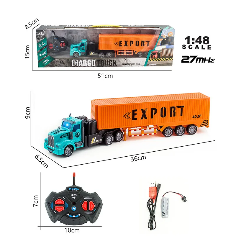 1/48 Rc Truck Heavy-Duty Toy Cars Trucks Remote Control Semi-Trailer Construction Electric Truck Big Rc Trailer Dump Boys Gift thumbnail 3