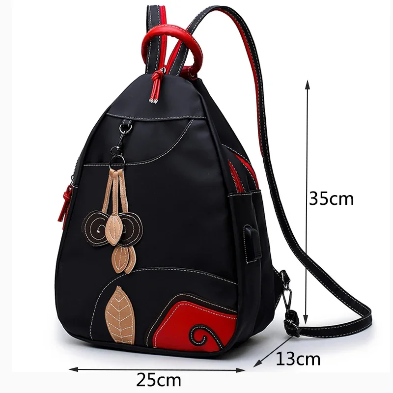 Fashion Women Backpack Waterproof Nylon Shoulder Bag Leisure Travel Luggage Bag Outdoor Crossbody Bag Student School Bag thumbnail 6
