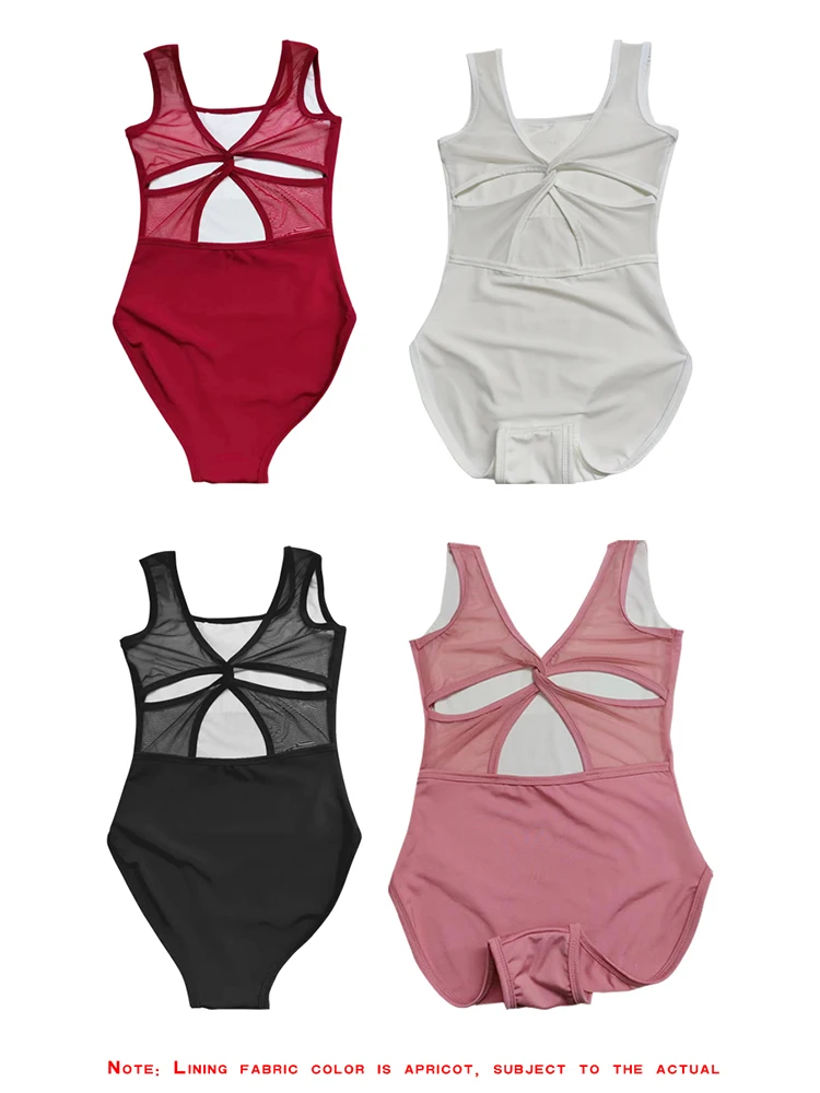 Women Ballet Leotards Trumpet Sleeve Dance Leotard Stand Collar Pleated Mesh Splice Gymnastics Leotard Women Ballet Bodysuit thumbnail 2