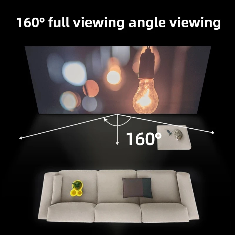 Salange Projector Screen White Grid Anti Light Curtain High Brightness 100 130 Inch 16:9 Portable 4K HD Fabric Cloth for Beamer thumbnail 4