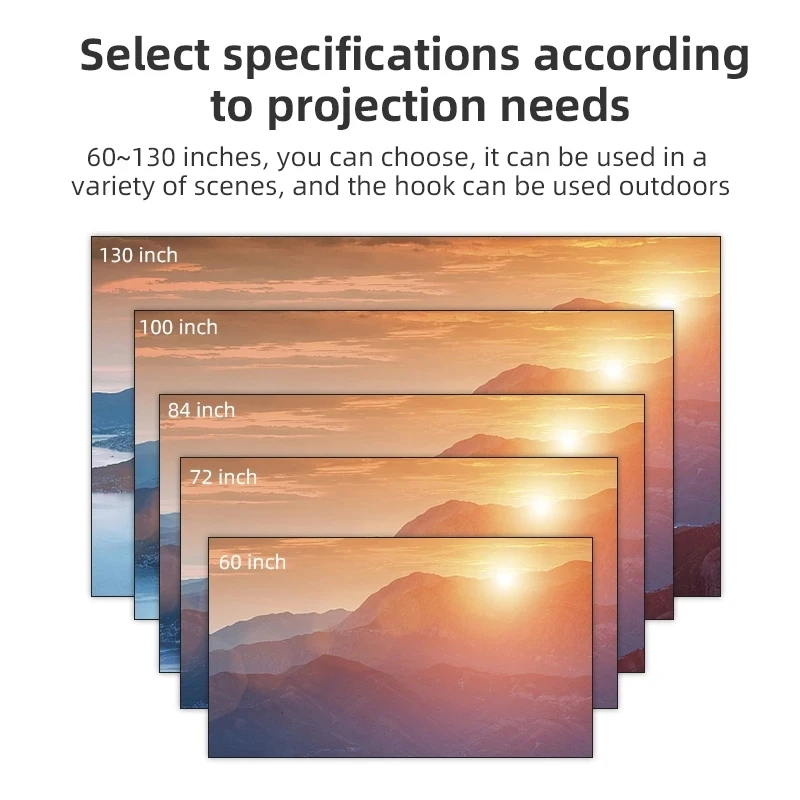 Salange Projector Screen White Grid Anti Light Curtain High Brightness 100 130 Inch 16:9 Portable 4K HD Fabric Cloth for Beamer thumbnail 2