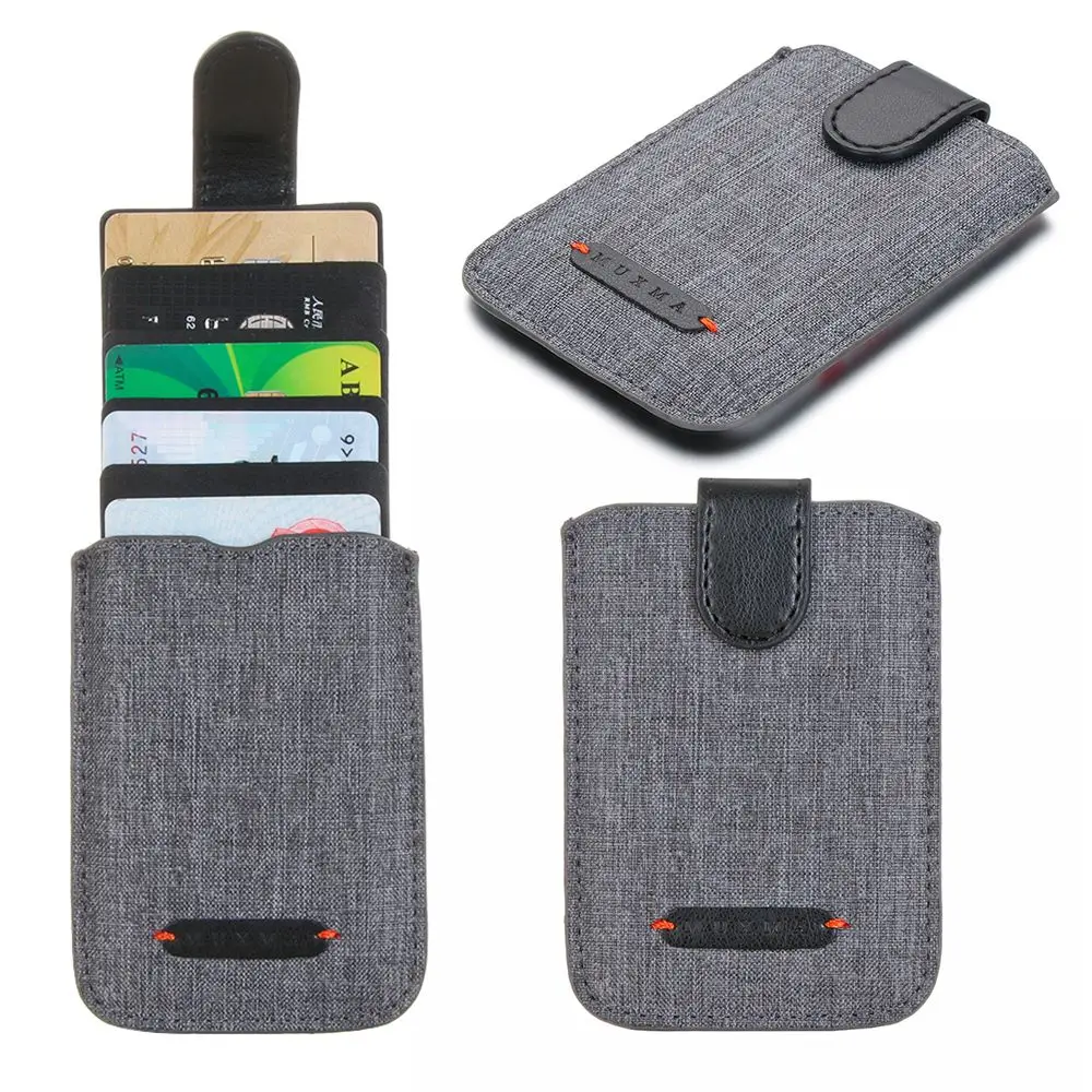 Universal RFID Blocking 5 Pull Credit Card Holder Cell Phone Wallet Case Stick Adhesive