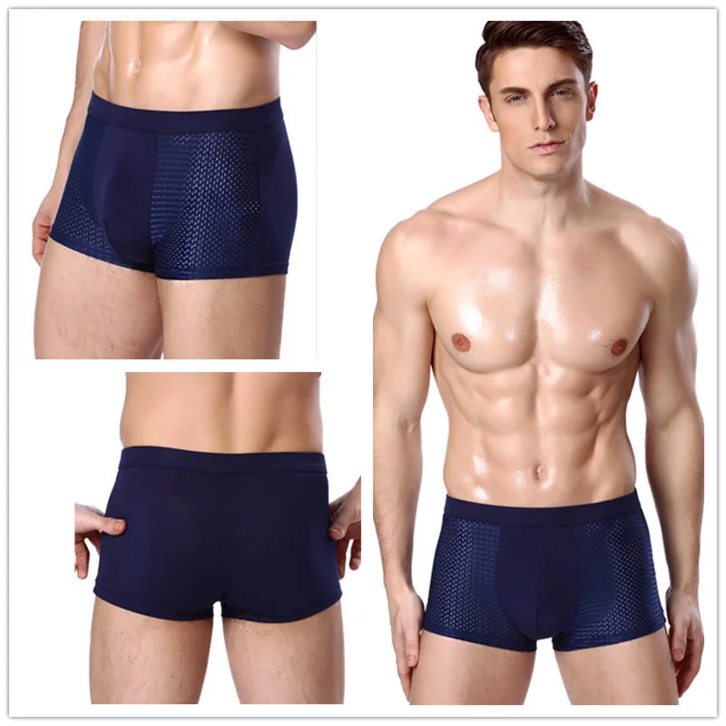 4Pcs/lot Men's Boxer Short Men Microfiber Briefs Underwear Stretch Mesh ice Silk Boxers BreathableBreathable Boxershorts thumbnail 4