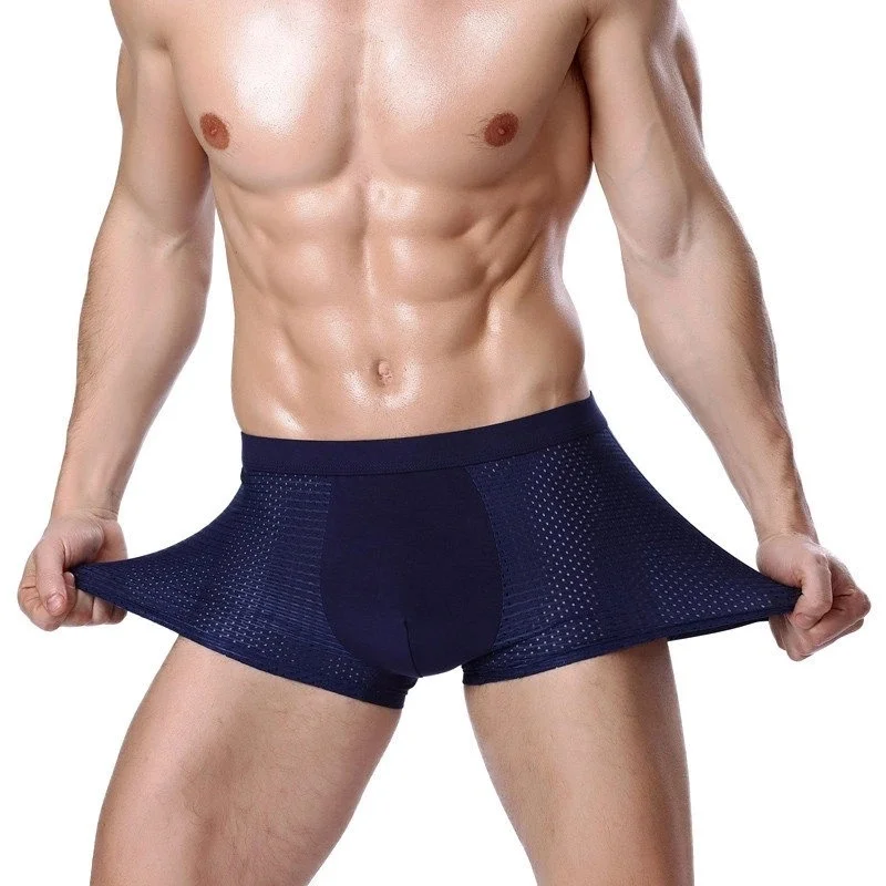 4Pcs/lot Men's Boxer Short Men Microfiber Briefs Underwear Stretch Mesh ice Silk Boxers BreathableBreathable Boxershorts thumbnail 5