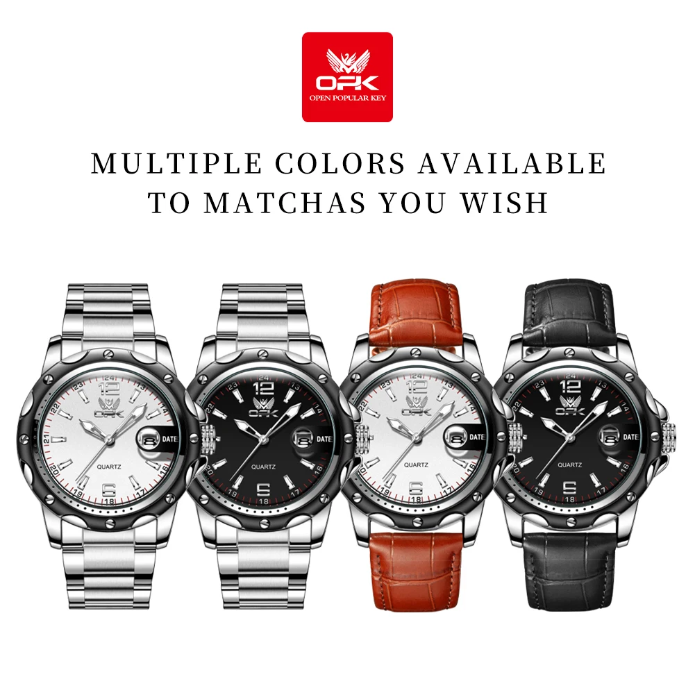 OPK  6026   Steel belt, casual and minimalist with date, men's quartz watch thumbnail 6