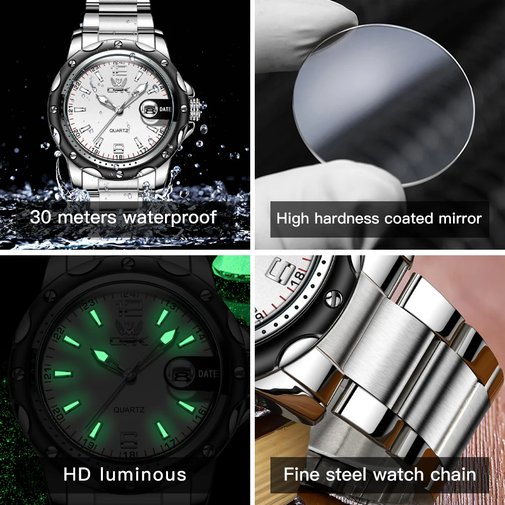 OPK  6026   Steel belt, casual and minimalist with date, men's quartz watch thumbnail 4