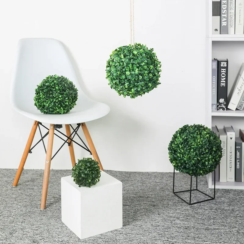 10-48cm artificial green plant grass ball simulated boxwood decorative ball balcony courtyard garden wedding home decoration thumbnail 5
