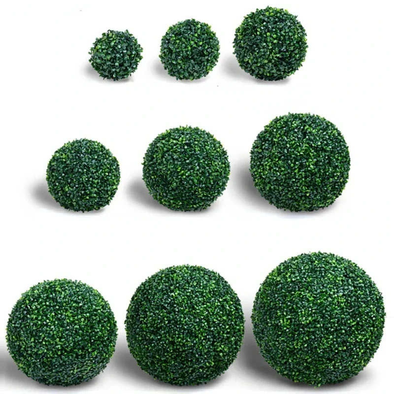 10-48cm artificial green plant grass ball simulated boxwood decorative ball balcony courtyard garden wedding home decoration thumbnail 6