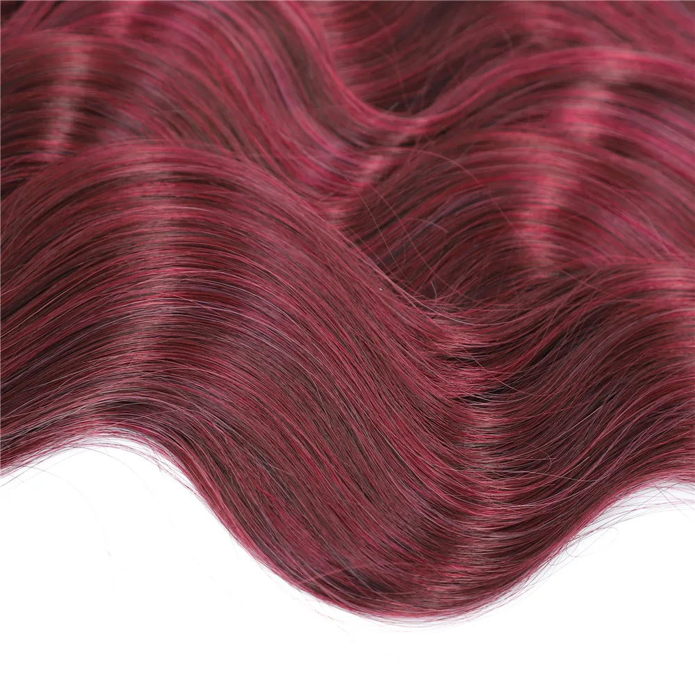 IPARTY Synthetic Hair Bundles with 4X4 Lace Closure Body Wave Long Highlights Hair Extension For Unprocessing Wig Weaving Weave thumbnail 5