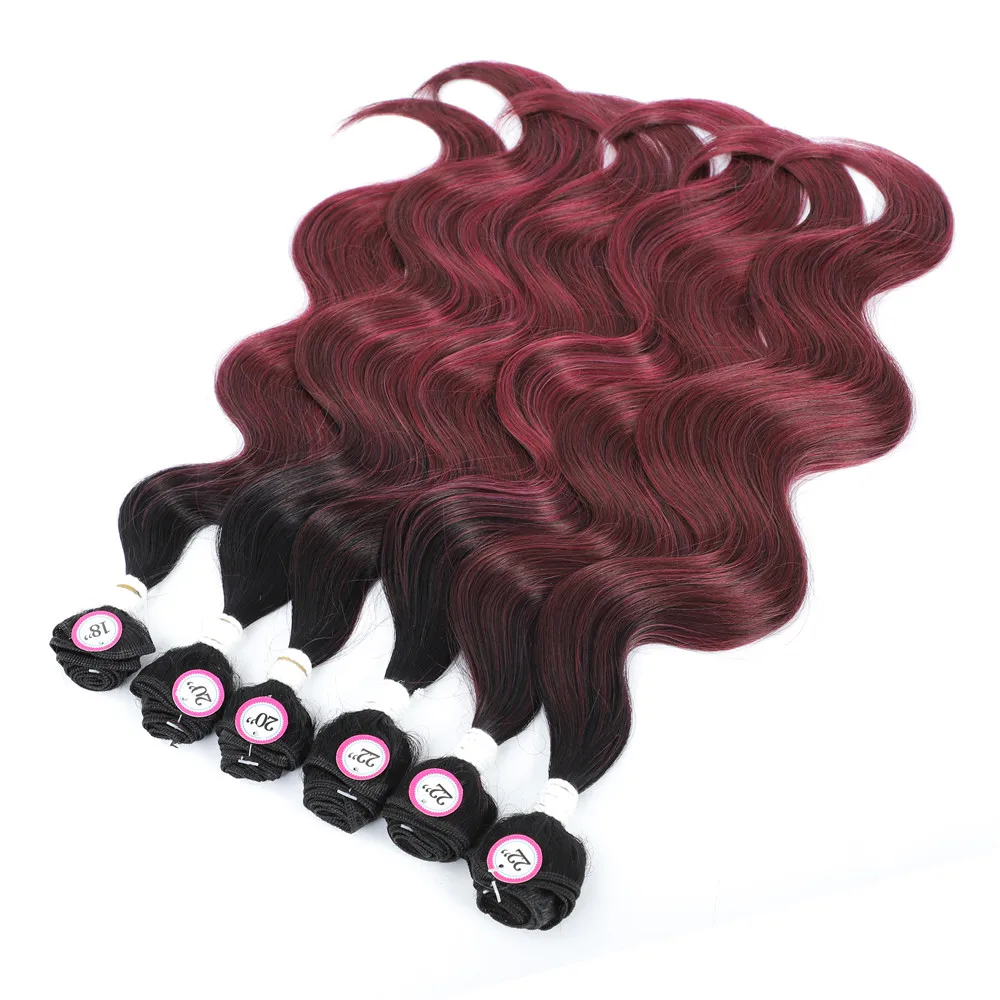 IPARTY Synthetic Hair Bundles with 4X4 Lace Closure Body Wave Long Highlights Hair Extension For Unprocessing Wig Weaving Weave thumbnail 3