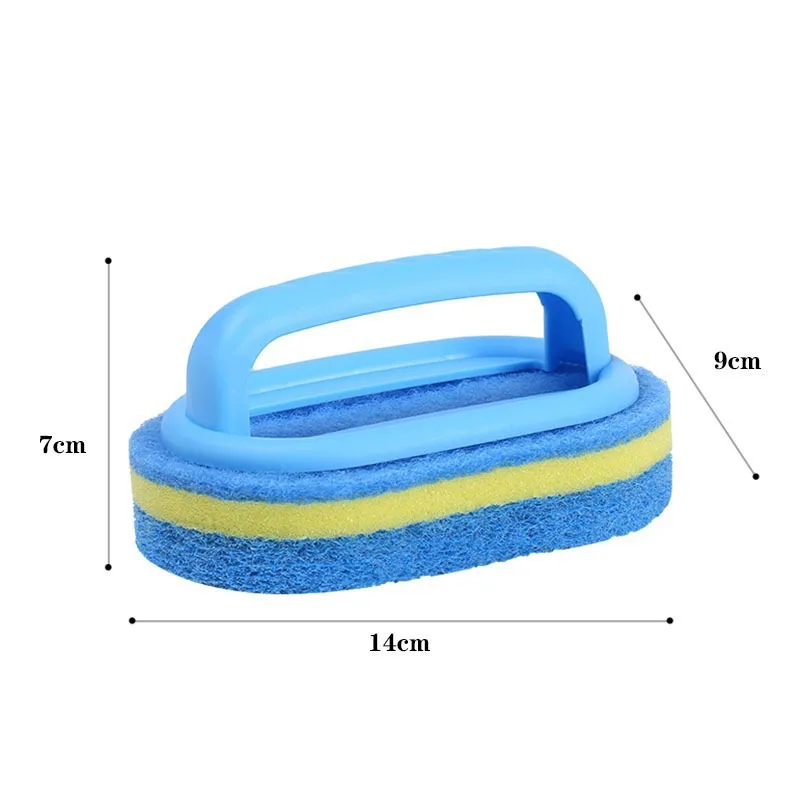 Household Cleaning Brush With Handle Dish Soap Bathroom Kitchen Tub Thicken Scrubbing Sponge Wipe Durable Tools Accessories Home thumbnail 6