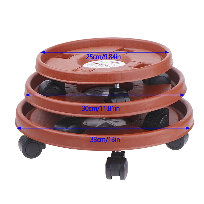 Plant Stand Movable Holder Caster Wheels Pallet Plastic Vase With Rollers Garden For Women Girls Round Removable Flower Pot Tray thumbnail 6
