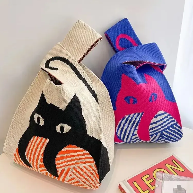 сумка плетеная женская Mini Knot Wrist Bag designer womens handbags Fashion Korean Reusable Shopping Bags thumbnail 3