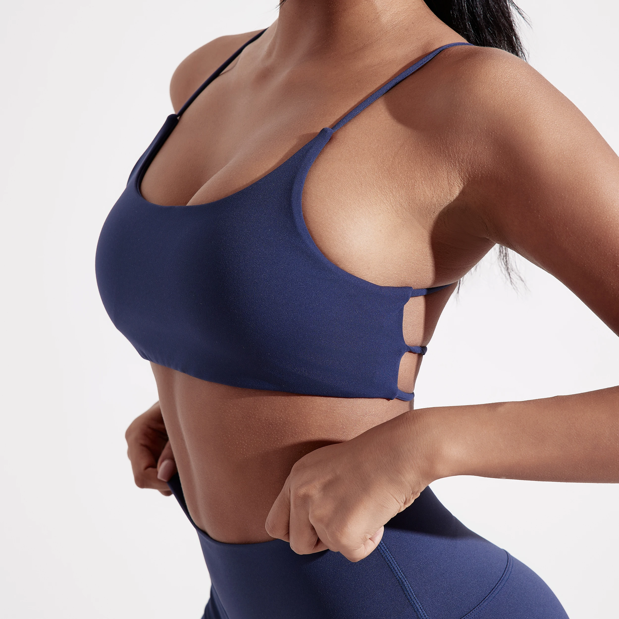 Solid Color Gym Yoga Underwear Women Cross Back Straps Fitness Bra High Strength Tight Sport Top Comprehensive With Chest Pad thumbnail 5