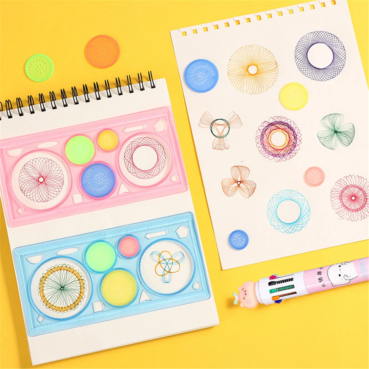 Spirograph Ruler Magic Ruler Set Geometry Spiral Drawing Template Creative Art Craft Interlocking Gears Wheels Kids Painting Toy thumbnail 2