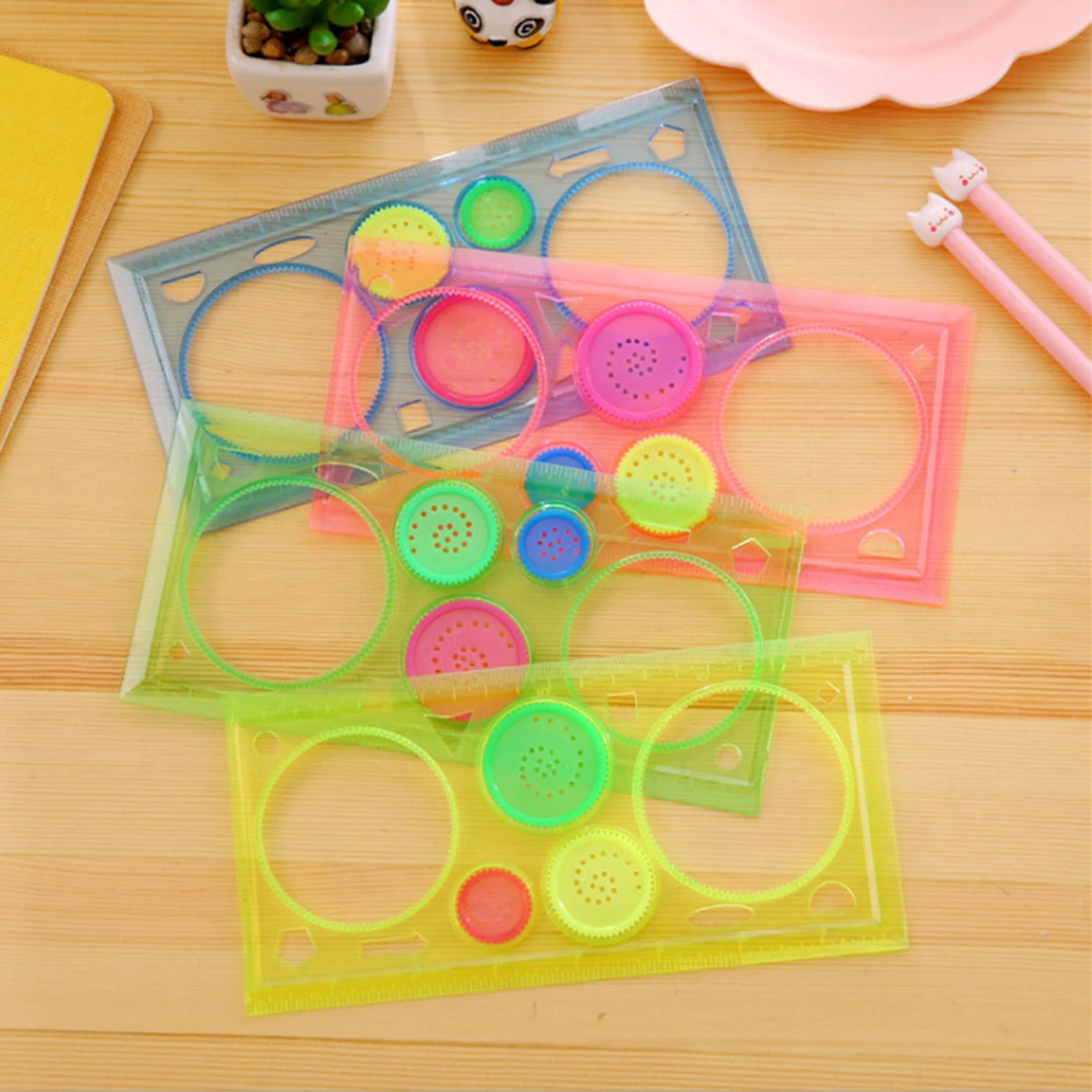 Spirograph Ruler Magic Ruler Set Geometry Spiral Drawing Template Creative Art Craft Interlocking Gears Wheels Kids Painting Toy thumbnail 5