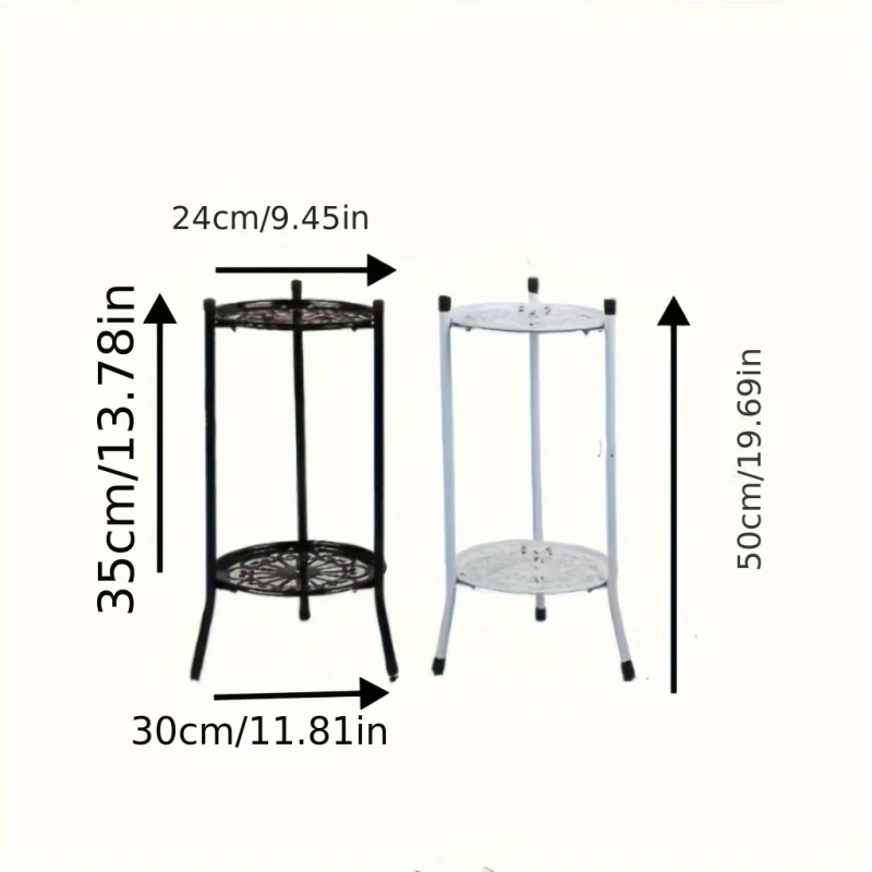 1 Pack, 2-Tiered Tall Plant Stand Metal Plant ShelfSupports Rack For Indoor Outdoor Home Decoration thumbnail 5