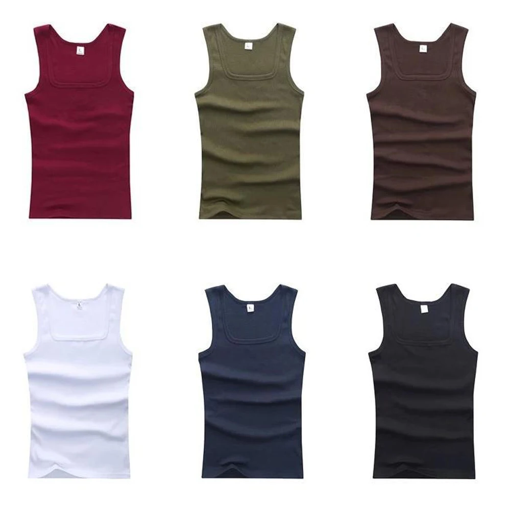 2024 New Men's Pure Cotton Tight Vest Casual Sports Tank Tops Middle-aged Sleeveless Basic Tops Quick Drying Bodybuilding Vest thumbnail 2
