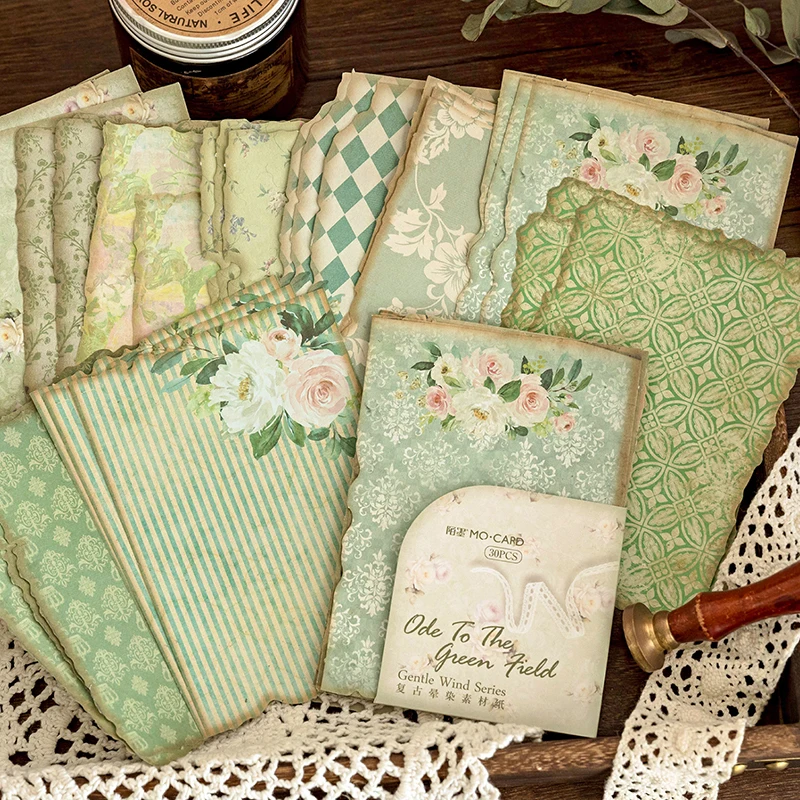 30Pcs/Pack Gentle Wind Series Scrapbooking Decorative Paper Material Perfect for Collage Journaling Craft Diy Supplies thumbnail 5
