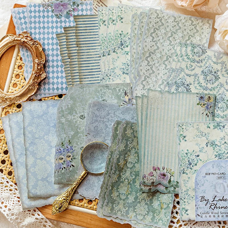 30Pcs/Pack Gentle Wind Series Scrapbooking Decorative Paper Material Perfect for Collage Journaling Craft Diy Supplies thumbnail 4