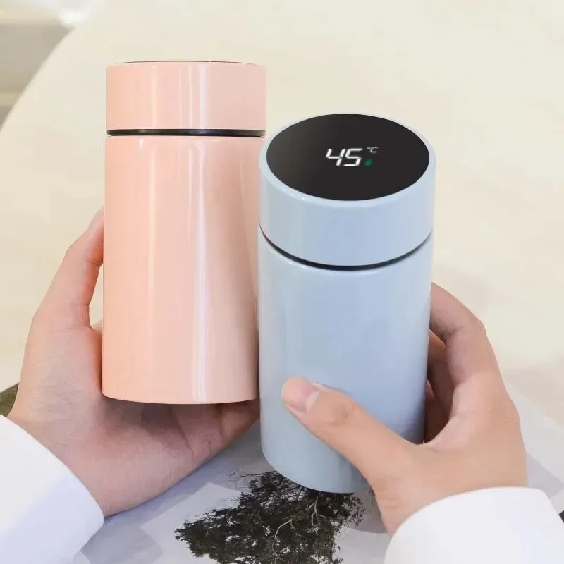 Temperature Display Thermos Cup Thermos Stainless Steel 200ml Gift Mini Pocket Cup Drinkware Kitchen Dining Bar Home Smeg Bottle