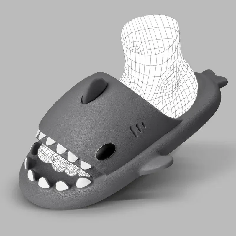 2024 Men EVA Shark Sandals Women Outdoor Beach Thick Soled Slippers Adult Non-slip Summer Slides Couple Cute Solid Color Shoes thumbnail 4