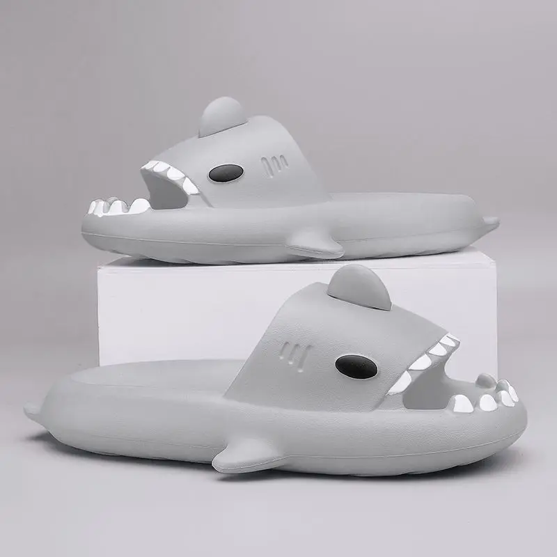 2024 Men EVA Shark Sandals Women Outdoor Beach Thick Soled Slippers Adult Non-slip Summer Slides Couple Cute Solid Color Shoes thumbnail 6