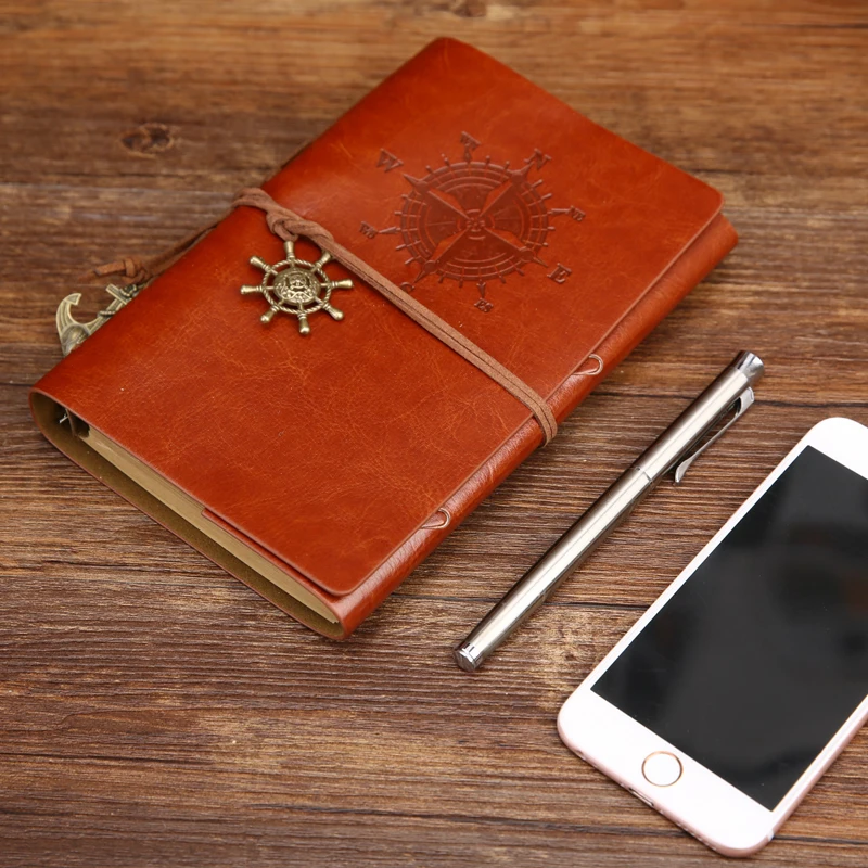 Retro Notebook Traveler Diary Vintage Soft Cover Spiral Replaceable Kraft Paper Inner Notebooks & Notepads Journal Supplies thumbnail 3