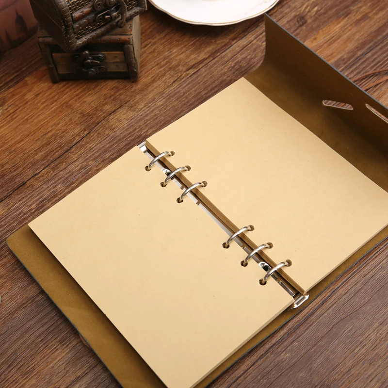 Retro Notebook Traveler Diary Vintage Soft Cover Spiral Replaceable Kraft Paper Inner Notebooks & Notepads Journal Supplies thumbnail 4
