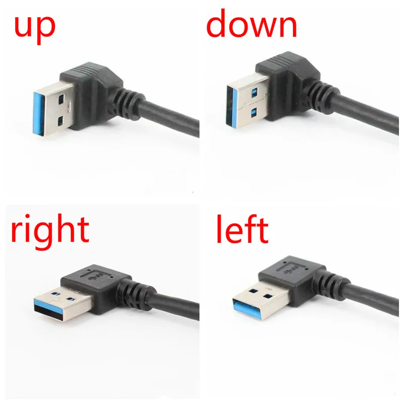 USB 3.0 Right / Left /Up/Down Angle 90 Degree Extension Cable Male To Female Adapter Cord USB Cables Extension Cord thumbnail 2