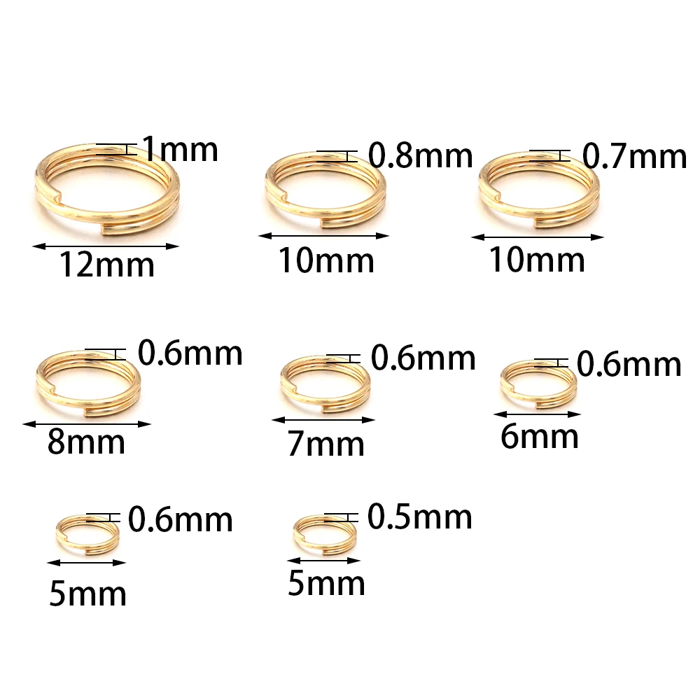 100pcs/Lot Gold Color Stainless steel Jump Ring for Jewelry Making Double Loops Split Rings Connectors DIY Necklace Bracelet thumbnail 5