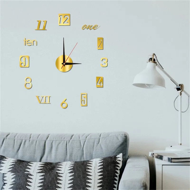 Creative Luminous Silent Wall Clock DIY Living Room Bedroom Three-dimensional Decorative Digital Clock Acrylic Wall Home Decor thumbnail 3
